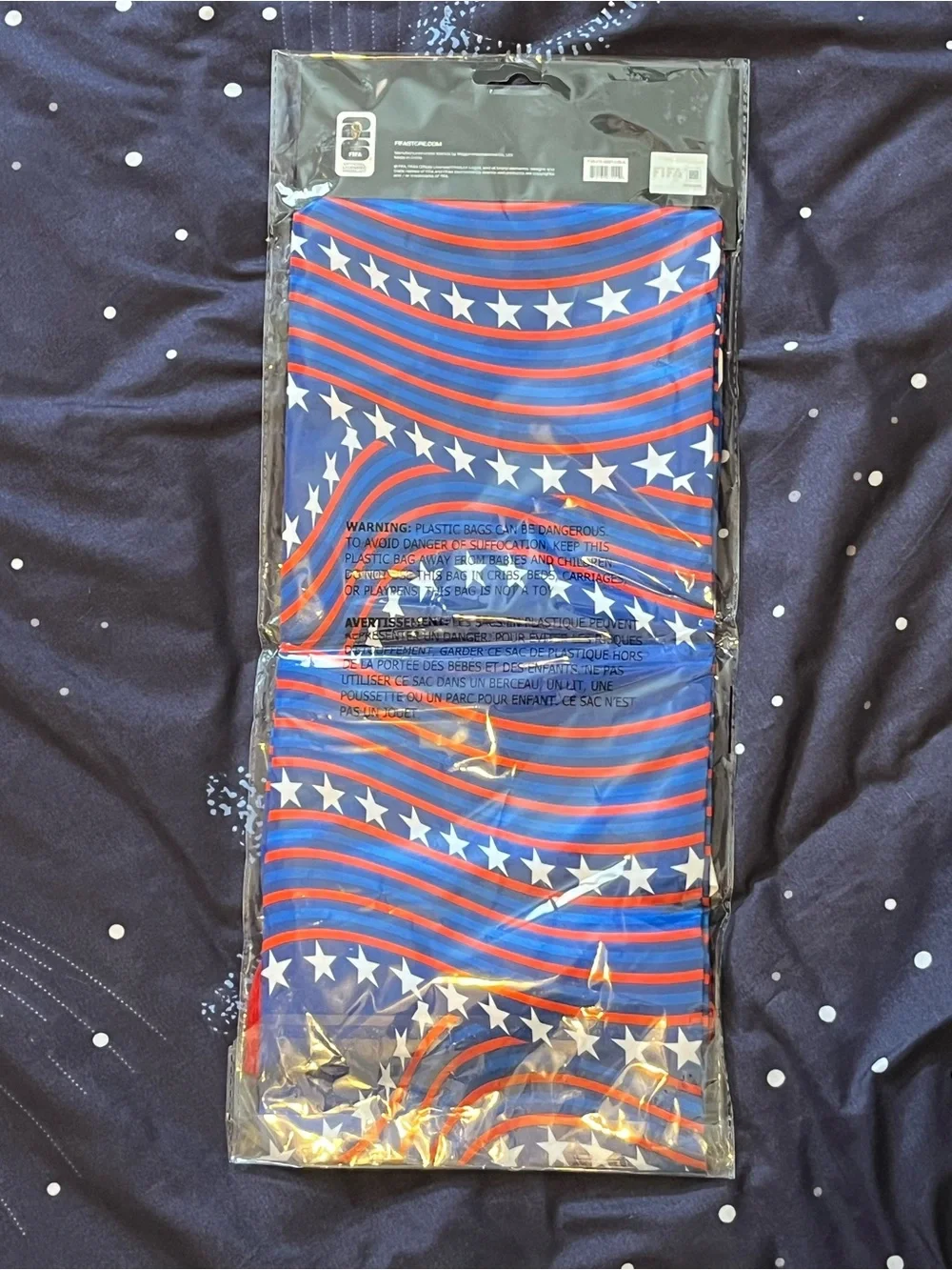NWT 2026 FIFA World Cup Red White Blue Stars Scarf CANMEXUSA